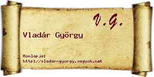 Vladár György névjegykártya
